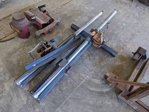 lot 980 image: Hoist w (2) Crank Winches - Made by Right Way MFG Owens WI - NO SHIPPING