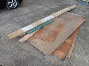 lot 995 image: Pile of Lumber - 2x8, 2x6, 4x8 Sheets and More - NO SHIPPING