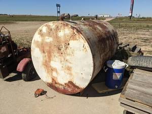 lot 894 image: Steel Fuel Barrel - Measures about 72 Long and 48 Diameter - Feels Empty - NO SHIPPING