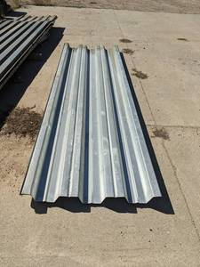 lot 887 image: Lot of about 40 Corrugated Steel - Used as base for pouring concrete roofs etc.  - NO SHIPPING