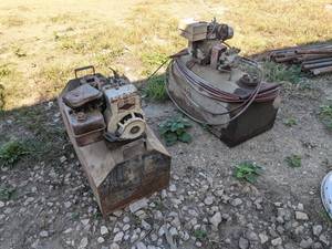 lot 878 image: Pair of Steel Tank Pumps, 1 is missing pump, both motors spin over - NO SHIPPING