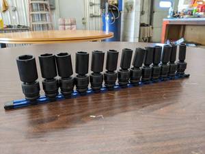 lot 711 image: Expert Metric Impact Swivel Socket Set - 12 Drive - 6 Point - 24mm to 12mm (13 Sockets) - SHIPPING AVAILABLE