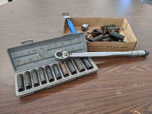 lot 717 image: Lot of 12 Drive Impact Sockets, Torque Wrench and More - SHIPPING AVAILABLE