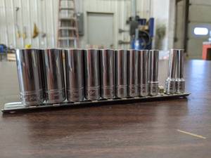 lot 730 image: MAC Tools Metric deep Well Socket Set - 14 Drive - 15mm to 5mm (11 Sockets) - SHIPPING AVAILABLE