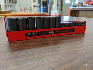 lot 742 image: MAC Tools Metric deep Well Impact Socket Set - 38 Drive - 6 Point - 24mm to 8mm (14 Sockets) - SHIPPING AVAILABLE