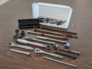 lot 747 image: Lot of 38 Drive Socket Wrenches, Sockets and Extensions - SHIPPING AVAILABLE