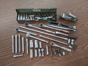 lot 748 image: Lot of 38 Drive Socket Wrenches, Sockets and Extensions - SK, Craftsman and More - SHIPPING AVAILABLE
