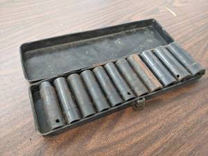 lot 759 image: Pittsburgh Metric 12 Drive deep Well Impact Socket Set 24mm to 10mm (11 Sockets) - SHIPPING AVAILABLE