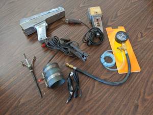 lot 762 image: Fuel Pressure Tester, Piston Ring Clamp, Cylinder Hone, Timing Light and More - SHIPPING AVAILABLE