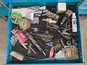 lot 763 image: Large Lot of Tools, Hardware and More - Drawer NOT Included - NO SHIPPING