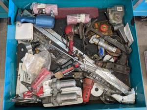 lot 768 image: Lot of Pneumatic Tools, Air Filters  Regulators, Tools and More - Drawer NOT Included - NO SHIPPING