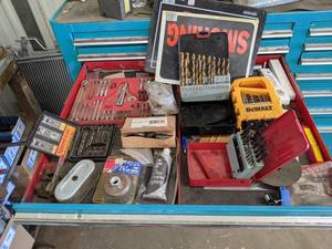 lot 782 image: Drill Bit Sets (DeWalt), Hardware and More - Drawer NOT Included - NO SHIPPING