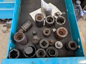 lot 783 image: Lot of (20) Assorted 34 and 1 Drive Sockets and Adapters - Drawer NOT Included - SHIPPING AVAILABLE