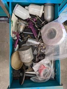 lot 794 image: Lot of Paint Guns, DOT Reflective Tape and More - Drawer NOT Included - NO SHIPPING