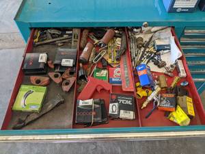 lot 817 image: Lot of Hardware, Razor Blades, Seals, Bearings and More - Drawer NOT Included - NO SHIPPING