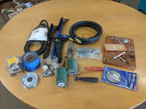 lot 820 image: Lot of Misc. - Starrett Micrometer, Snow Brushes, Fuel Bowl and More - NO SHIPPING