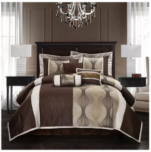 lot 92 image: Brand New Nanshing Kath 7-Piece California King Comforter Set