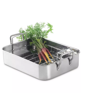 lot 31 image: Brand New Martha Stewart Collection Stainless Steel Open Rectangular Roaster
