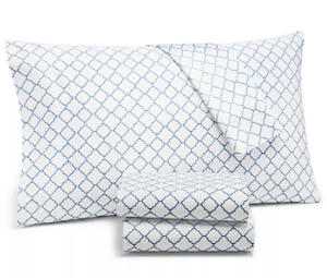 lot 74 image: Brand New Charter Club Damask  Arabesque Geo 4 Piece- 550 Thread Count Supima Cotton Queen Sheet Set