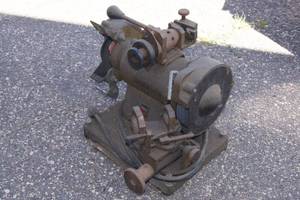 Vintage Damex Industrial Bench Grinder with Drill Sharpening Hardware
