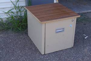 Single Drawer File Cabinet with Wood Top