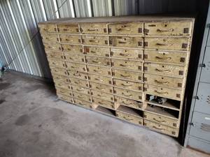 lot 57 image: Wooden Drawer Cabinet with Contents...