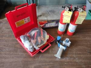 lot 73 image: (2) Fire Extinguishers & Assorted A...