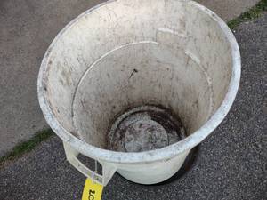 lot 206 image: Trash Can with Rubbermaid Roller Ba...