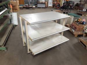 lot 140 image: Rolling 3-Tier Shelf  Worktable - Measures about 52 x 40 x 40