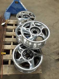 lot 150 image: Set of 4 Aluminum GM Rims - 5-Bolt 16