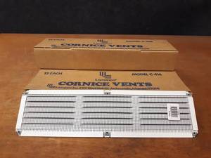 lot 153 image: Lot of (36) 16 x 4 Mill Cornice Vents - White