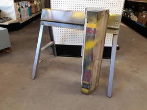lot 175 image: Pair of Metal Folding Sawhorses - 32 Wide x 29 Tall