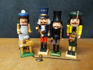 lot 195 image: Lot of (4) Wood Nutcrackers - About 16 Tall Each
