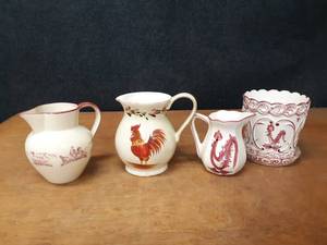 lot 213 image: Chicken Pitchers and Flower Pot - Tallest is about 8-12