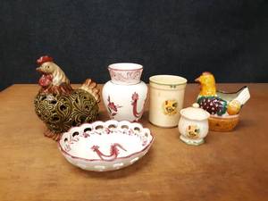 lot 230 image: Lot of Chicken Decor and More - Tallest is about 11