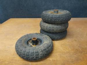 lot 253 image: Lot of (4) Pneumatic Dolly Wheels - 4.10 - 4