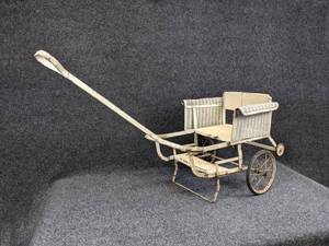 lot 244 image: Vintage Folding Childrens BuggyWagon with Wicker Sides