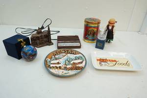 lot 147 image: Cigar tin, dcor, doll and more