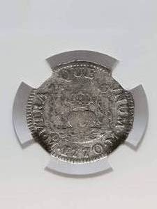 1770 SPANISH SILVER 1 REALE SHIPWRECK EFFECT FROM EL CAZADOR NGC CERTIFIED