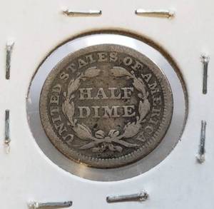 1857 US SEATED LIBERTY HALF DIME