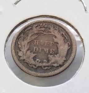 1872 US SEATED LIBERTY HALF DIME