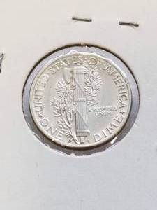 1945-D MERCURY DIME UNC