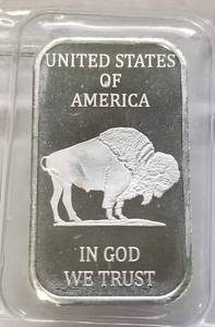 1 TROY OZ. .999 FINE SILVER BAR INDIAN BUFFALO DESIGN SEALED