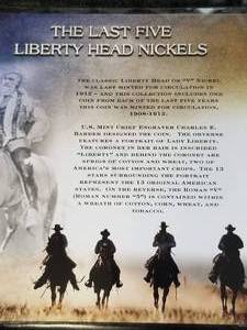 THE LAST 5 LIBERTY NICKELS 1908-1912