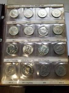 KENNEDY HALF DOLLAR SET 1964- INCLUDES PROOFS & SILVER PROOFS (87 COINS)
