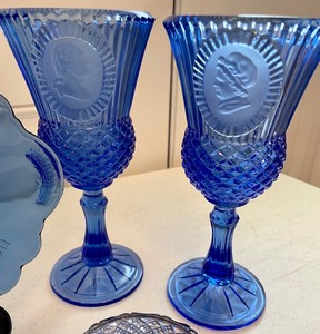 lot 15 image: Cobalt Blue Glass Grouping