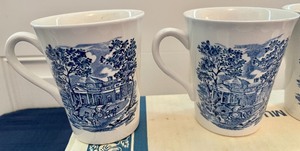 lot 28 image: 8 Liberty Blue Mugs