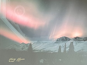 lot 38 image: Photo of the Northern Lights by Johnny Johnson