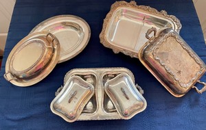 lot 41 image: Silver Plated Serving Dishes