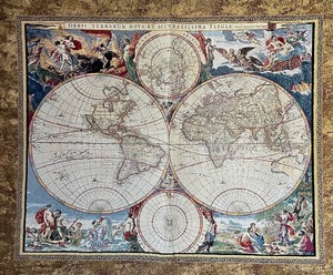 lot 82 image: Wonderful World Atlas Hanging Tapestry